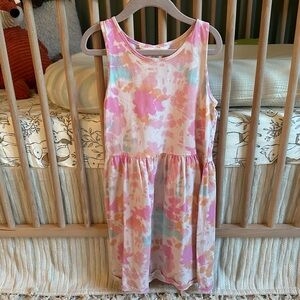 H&M Pink Tie-Dye Tank Dress with Pastel Accents
